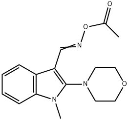 (E)-{[1-methyl-2-(morpholin-4-yl)-1H-indol-3-yl]methylidene}amino acetate Structure
