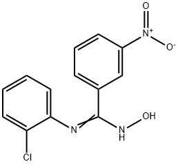 (Z)-N-(2-chlorophenyl)-N'-hydroxy-3-nitrobenzene-1-carboximidamide Struktur