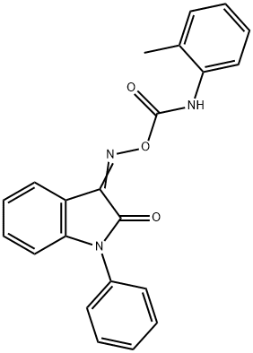 [(3Z)-2-oxo-1-phenyl-2,3-dihydro-1H-indol-3-ylidene]amino N-(2-methylphenyl)carbamate Structure
