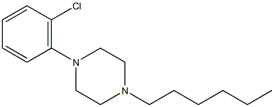 1-(2-chlorophenyl)-4-hexylpiperazine Struktur