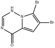 6,7-dibromo-3H,4H-pyrrolo[2,1-f][1,2,4]triazin-4-one, 2173992-47-5, 結構式