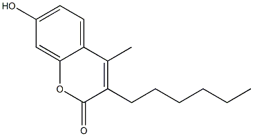 3-Hexyl-7-hydroxy-4-methyl-2H-chromen-2-one Struktur