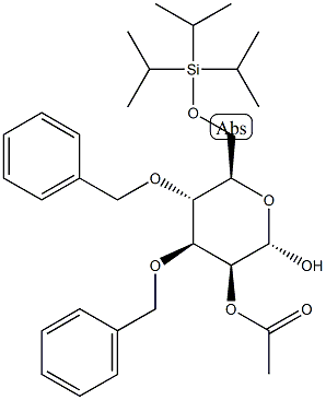 (2S,3S,4S,5R,6R)-4,5-bis(benzyloxy)-2-hydroxy-6-({[tris(propan-2-yl)silyl]oxy}methyl)oxan-3-yl acetate Struktur