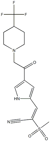 (2E)-2-methanesulfonyl-3-(4-{2-[4-(trifluoromethyl)piperidin-1-yl]acetyl}-1H-pyrrol-2-yl)prop-2-enenitrile
