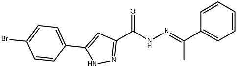 3-(4-bromophenyl)-N-[(E)-1-phenylethylideneamino]-1H-pyrazole-5-carboxamide Struktur