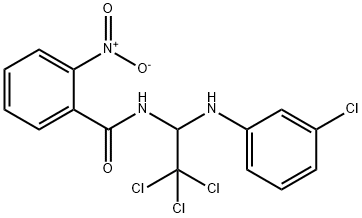 2-nitro-N-[2,2,2-trichloro-1-(3-chloroanilino)ethyl]benzamide Struktur