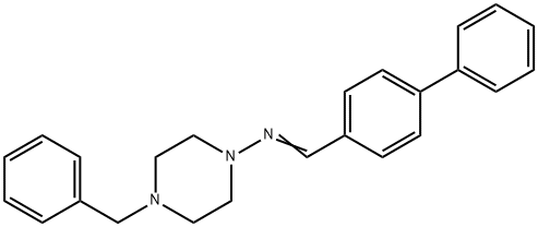 (E)-N-(4-benzylpiperazin-1-yl)-1-(4-phenylphenyl)methanimine Structure