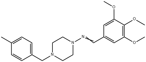 (E)-N-[4-[(4-methylphenyl)methyl]piperazin-1-yl]-1-(3,4,5-trimethoxyphenyl)methanimine Struktur