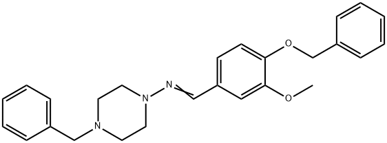 (E)-N-(4-benzylpiperazin-1-yl)-1-(3-methoxy-4-phenylmethoxyphenyl)methanimine Struktur