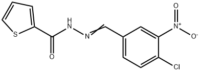 N-[(E)-(4-chloro-3-nitrophenyl)methylideneamino]thiophene-2-carboxamide Struktur