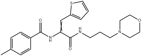 4-methyl-N-[(Z)-3-(3-morpholin-4-ylpropylamino)-3-oxo-1-thiophen-2-ylprop-1-en-2-yl]benzamide Struktur