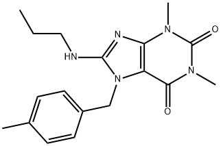 1,3-dimethyl-7-[(4-methylphenyl)methyl]-8-(propylamino)purine-2,6-dione Struktur
