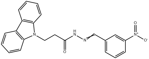 3-carbazol-9-yl-N-[(E)-(3-nitrophenyl)methylideneamino]propanamide Struktur