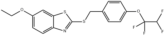 6-ethoxy-2-[[4-(1,1,2,2-tetrafluoroethoxy)phenyl]methylsulfanyl]-1,3-benzothiazole Struktur