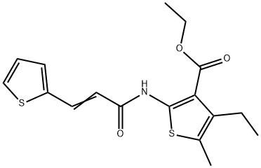 ethyl 4-ethyl-5-methyl-2-[[(E)-3-thiophen-2-ylprop-2-enoyl]amino]thiophene-3-carboxylate Structure