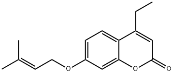 4-ethyl-7-(3-methylbut-2-enoxy)chromen-2-one Struktur
