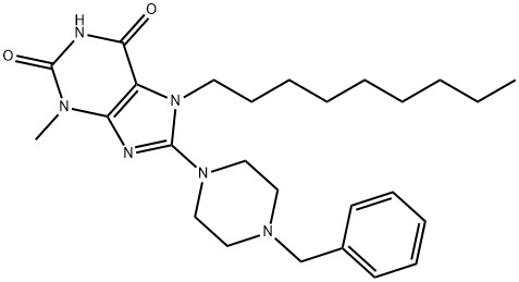 8-(4-benzylpiperazin-1-yl)-3-methyl-7-nonylpurine-2,6-dione Struktur