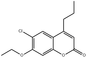 6-chloro-7-ethoxy-4-propylchromen-2-one Struktur