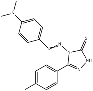 4-[(E)-[4-(dimethylamino)phenyl]methylideneamino]-3-(4-methylphenyl)-1H-1,2,4-triazole-5-thione Struktur