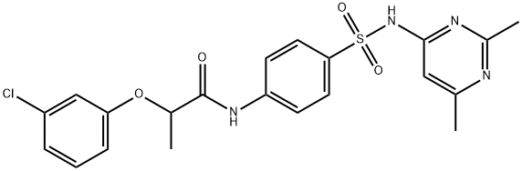 2-(3-chlorophenoxy)-N-[4-[(2,6-dimethylpyrimidin-4-yl)sulfamoyl]phenyl]propanamide Structure
