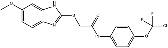 N-[4-[chloro(difluoro)methoxy]phenyl]-2-[(6-methoxy-1H-benzimidazol-2-yl)sulfanyl]acetamide Structure