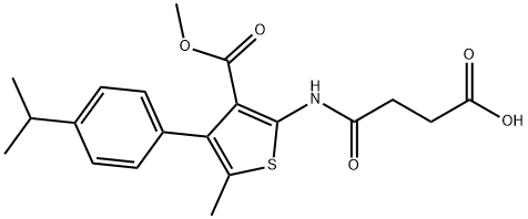 4-[[3-methoxycarbonyl-5-methyl-4-(4-propan-2-ylphenyl)thiophen-2-yl]amino]-4-oxobutanoic acid Struktur