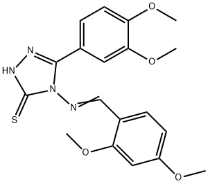 3-(3,4-dimethoxyphenyl)-4-[(E)-(2,4-dimethoxyphenyl)methylideneamino]-1H-1,2,4-triazole-5-thione Struktur