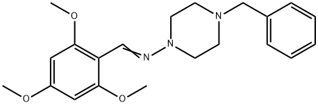 (E)-N-(4-benzylpiperazin-1-yl)-1-(2,4,6-trimethoxyphenyl)methanimine Struktur