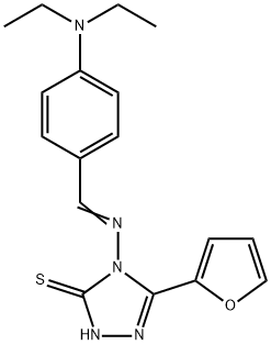 4-[(E)-[4-(diethylamino)phenyl]methylideneamino]-3-(furan-2-yl)-1H-1,2,4-triazole-5-thione Struktur