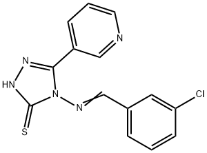 4-[(E)-(3-chlorophenyl)methylideneamino]-3-pyridin-3-yl-1H-1,2,4-triazole-5-thione Struktur