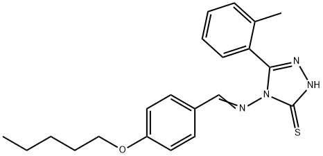3-(2-methylphenyl)-4-[(E)-(4-pentoxyphenyl)methylideneamino]-1H-1,2,4-triazole-5-thione Struktur