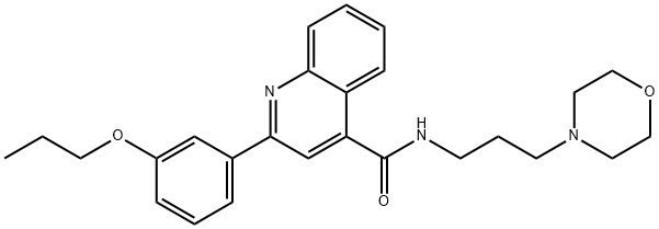 N-(3-morpholin-4-ylpropyl)-2-(3-propoxyphenyl)quinoline-4-carboxamide Struktur