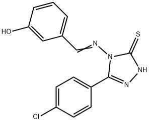 3-(4-chlorophenyl)-4-[(E)-(3-hydroxyphenyl)methylideneamino]-1H-1,2,4-triazole-5-thione Struktur