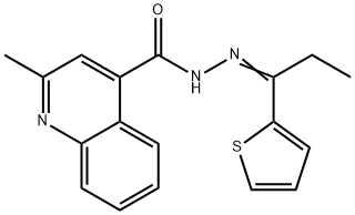 2-methyl-N-[(E)-1-thiophen-2-ylpropylideneamino]quinoline-4-carboxamide Structure
