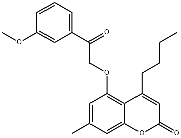 4-butyl-5-[2-(3-methoxyphenyl)-2-oxoethoxy]-7-methylchromen-2-one Structure