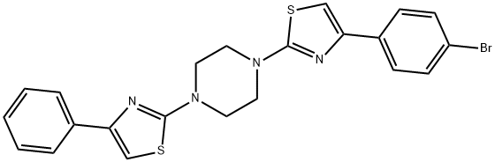 2-[4-[4-(4-bromophenyl)-1,3-thiazol-2-yl]piperazin-1-yl]-4-phenyl-1,3-thiazole Struktur
