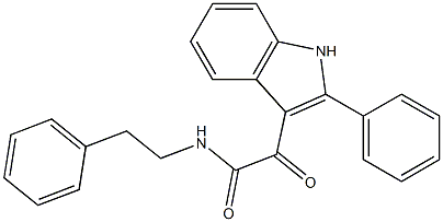 2-oxo-N-(2-phenylethyl)-2-(2-phenyl-1H-indol-3-yl)acetamide Struktur