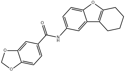 N-(6,7,8,9-tetrahydrodibenzofuran-2-yl)-1,3-benzodioxole-5-carboxamide Struktur