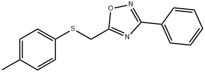 5-[(4-methylphenyl)sulfanylmethyl]-3-phenyl-1,2,4-oxadiazole Struktur
