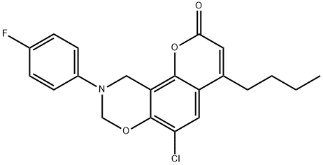 4-butyl-6-chloro-9-(4-fluorophenyl)-8,10-dihydropyrano[2,3-f][1,3]benzoxazin-2-one Structure