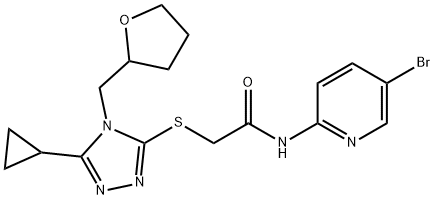N-(5-bromopyridin-2-yl)-2-[[5-cyclopropyl-4-(oxolan-2-ylmethyl)-1,2,4-triazol-3-yl]sulfanyl]acetamide Structure