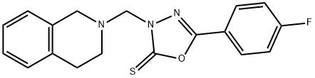 3-(3,4-dihydro-1H-isoquinolin-2-ylmethyl)-5-(4-fluorophenyl)-1,3,4-oxadiazole-2-thione Struktur