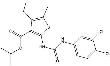 propan-2-yl 2-[(3,4-dichlorophenyl)carbamoylamino]-4-ethyl-5-methylthiophene-3-carboxylate Structure