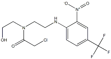 2-chloro-N-(2-hydroxyethyl)-N-[2-[2-nitro-4-(trifluoromethyl)anilino]ethyl]acetamide Struktur