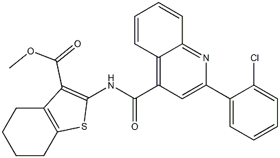 methyl 2-[[2-(2-chlorophenyl)quinoline-4-carbonyl]amino]-4,5,6,7-tetrahydro-1-benzothiophene-3-carboxylate Structure