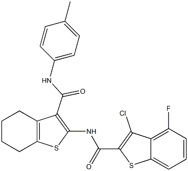 3-chloro-4-fluoro-N-[3-[(4-methylphenyl)carbamoyl]-4,5,6,7-tetrahydro-1-benzothiophen-2-yl]-1-benzothiophene-2-carboxamide