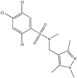 2,4,5-trichloro-N-methyl-N-[(1,3,5-trimethylpyrazol-4-yl)methyl]benzenesulfonamide Struktur