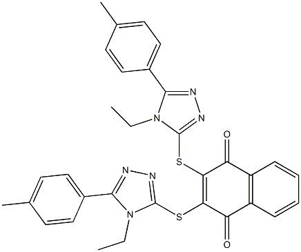 2,3-bis[[4-ethyl-5-(4-methylphenyl)-1,2,4-triazol-3-yl]sulfanyl]naphthalene-1,4-dione Structure
