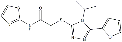 2-[[5-(furan-2-yl)-4-propan-2-yl-1,2,4-triazol-3-yl]sulfanyl]-N-(1,3-thiazol-2-yl)acetamide Structure