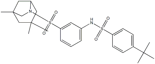 4-tert-butyl-N-[3-[(3,3,5-trimethyl-7-azabicyclo[3.2.1]octan-7-yl)sulfonyl]phenyl]benzenesulfonamide Struktur